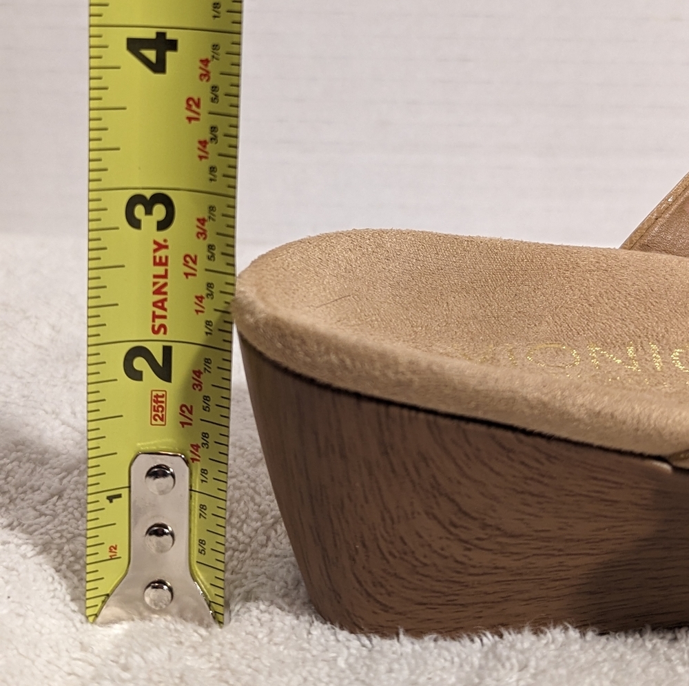 Vionic Tan Wedge Sandals with Stud Accents - Picture 2 of 15
